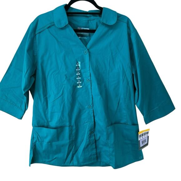 NWT WonderWink Wonderwork Women’s Smock Lot women’s large salmon and teal blue - Picture 7 of 12